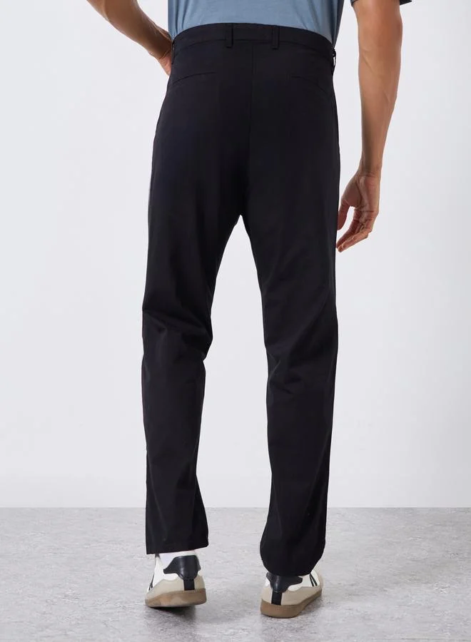 Styli Black Men Black Tailored Fit Trousers for Men | Best Price UAE